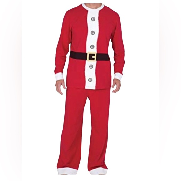 Pajamagram Other - PajamaGram Christmas Holiday Santa Pajamas Men, Cotton, Red, XL